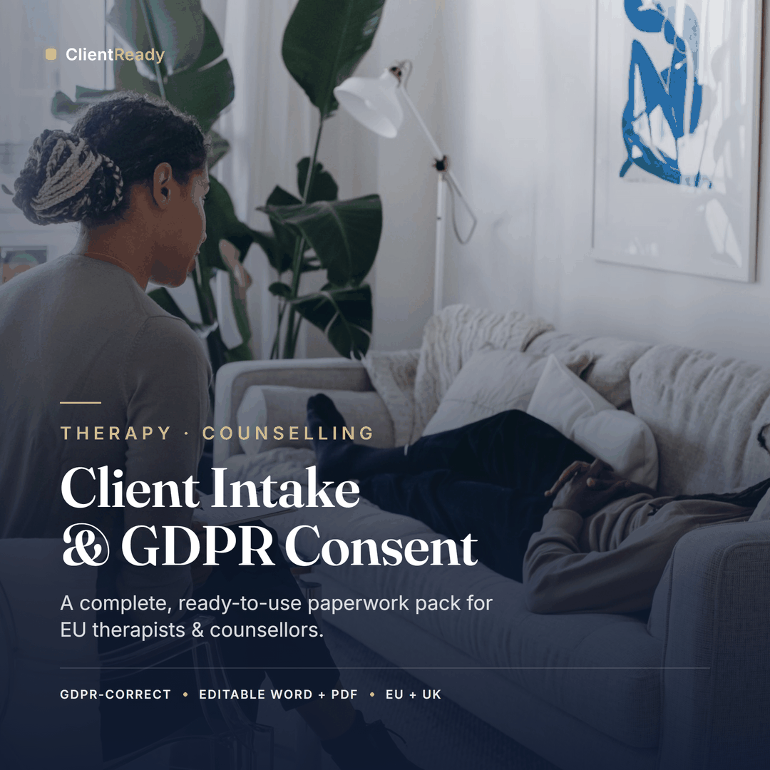 Therapist Client Intake (GDPR) pack