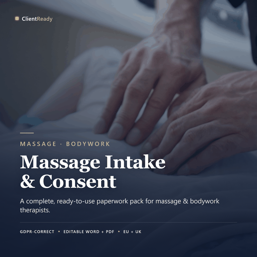 Massage Therapist Intake (GDPR) pack
