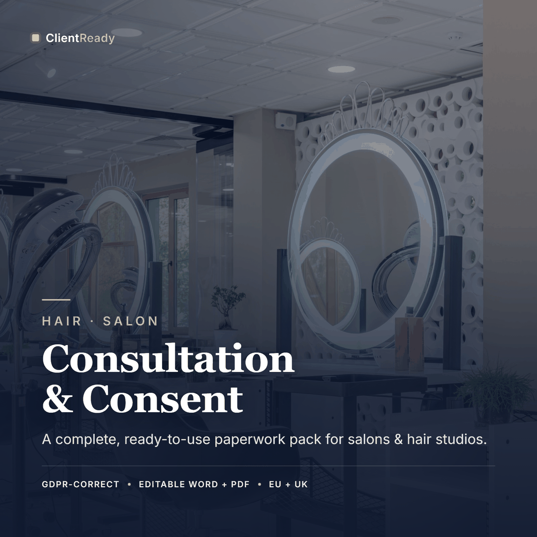 Hairdresser Consultation (GDPR) pack