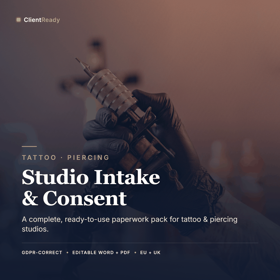Tattoo & Piercing Studio (GDPR) pack